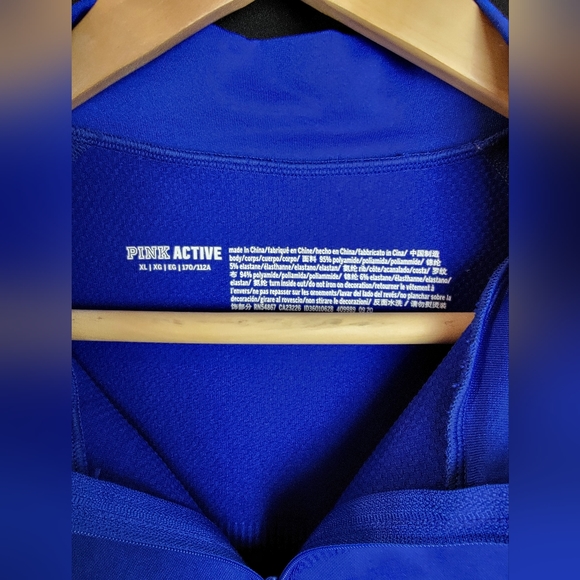 PINK Cropped Royal Blue Fitted Zip-Up Jacket Large - Picture 5 of 11